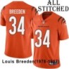 Orange Embroidered Louis Breeden Cincinnati Bengals #34 Stitched Jersey