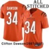 Orange Embroidered Clifton Dawson Cincinnati Bengals #34 Stitched Jersey