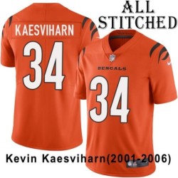 Orange Embroidered Kevin Kaesviharn Cincinnati Bengals #34 Stitched Jersey
