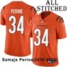 Orange Embroidered Samaje Perine Cincinnati Bengals #34 Stitched Jersey