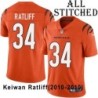 Orange Embroidered Keiwan Ratliff Cincinnati Bengals #34 Stitched Jersey