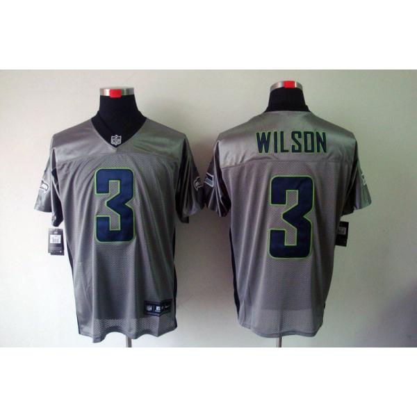[NEW,Gray-Shadow]Russell Wilson Football Jersey -Seattle #3 Gray Jersey