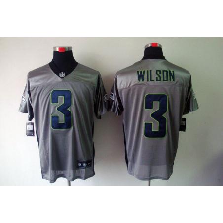[NEW,Gray-Shadow]Russell Wilson Football Jersey -Seattle #3 Gray Jersey