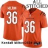 Orange Embroidered Kendall Milton Cincinnati Bengals #36 Stitched Jersey