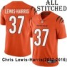 Orange Embroidered Chris Lewis-Harris Cincinnati Bengals #37 Stitched Jersey
