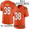 Orange Embroidered DJ Ivey Cincinnati Bengals #38 Stitched Jersey