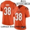 Orange Embroidered LeShaun Sims Cincinnati Bengals #38 Stitched Jersey