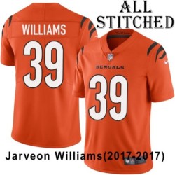 Orange Embroidered Jarveon Williams Cincinnati Bengals #39 Stitched Jersey
