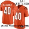 Orange Embroidered Charles Alexander Cincinnati Bengals #40 Stitched Jersey