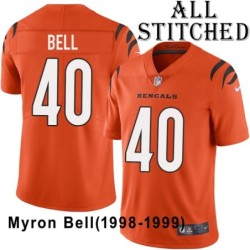 Orange Embroidered Myron Bell Cincinnati Bengals #40 Stitched Jersey