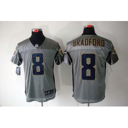 [NEW,Gray-Shadow]Sam Bradford Football Jersey -St. Louis  #8 Gray Jersey