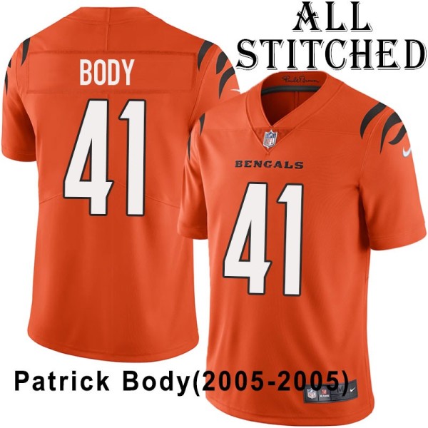 Orange Embroidered Patrick Body Cincinnati Bengals #41 Stitched Jersey