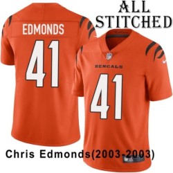 Orange Embroidered Chris Edmonds Cincinnati Bengals #41 Stitched Jersey