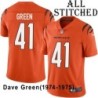 Orange Embroidered Dave Green Cincinnati Bengals #41 Stitched Jersey