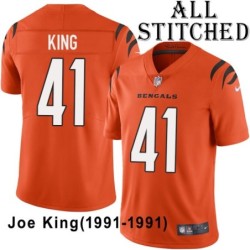 Orange Embroidered Joe King Cincinnati Bengals #41 Stitched Jersey