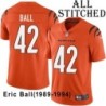 Orange Embroidered Eric Ball Cincinnati Bengals #42 Stitched Jersey
