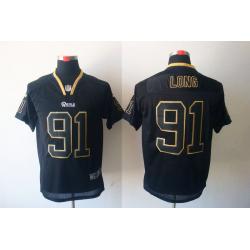 [NEW,Lights-Out]Chris Long Football Jersey -St. Louis  #91 Black Jersey