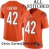 Orange Embroidered Chris Carter Cincinnati Bengals #42 Stitched Jersey