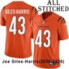 Orange Embroidered Joe Giles-Harris Cincinnati Bengals #43 Stitched Jersey