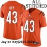 Orange Embroidered Jaylen Key Cincinnati Bengals #43 Stitched Jersey