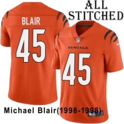Orange Embroidered Michael Blair Cincinnati Bengals #45 Stitched Jersey