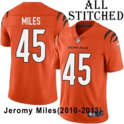 Orange Embroidered Jeromy Miles Cincinnati Bengals #45 Stitched Jersey