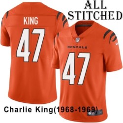 Orange Embroidered Charlie King Cincinnati Bengals #47 Stitched Jersey