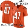 Orange Embroidered Charlie King Cincinnati Bengals #47 Stitched Jersey