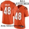 Orange Embroidered Andy Gibler Cincinnati Bengals #48 Stitched Jersey