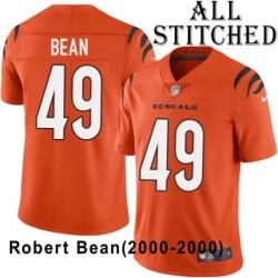 Orange Embroidered Robert Bean Cincinnati Bengals #49 Stitched Jersey