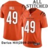 Orange Embroidered Darius Hill Cincinnati Bengals #49 Stitched Jersey