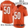 Orange Embroidered Eric Henderson Cincinnati Bengals #50 Stitched Jersey