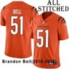 Orange Embroidered Brandon Bell Cincinnati Bengals #51 Stitched Jersey