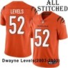 Orange Embroidered Dwayne Levels Cincinnati Bengals #52 Stitched Jersey