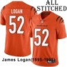 Orange Embroidered James Logan Cincinnati Bengals #52 Stitched Jersey