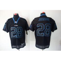 [NEW,Lights-Out]Chris Johnson Football Jersey -Tennessee #28 Black Jersey