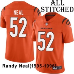 Orange Embroidered Randy Neal Cincinnati Bengals #52 Stitched Jersey