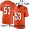 Orange Embroidered Michael Boley Cincinnati Bengals #53 Stitched Jersey