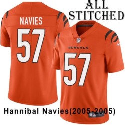 Orange Embroidered Hannibal Navies Cincinnati Bengals #57 Stitched Jersey