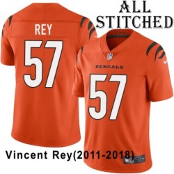 Orange Embroidered Vincent Rey Cincinnati Bengals #57 Stitched Jersey