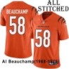 Orange Embroidered Al Beauchamp Cincinnati Bengals #58 Stitched Jersey