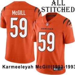 Orange Embroidered Karmeeleyah McGill Cincinnati Bengals #59 Stitched Jersey