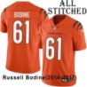 Orange Embroidered Russell Bodine Cincinnati Bengals #61 Stitched Jersey