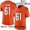Orange Embroidered Melvin Tuten Cincinnati Bengals #61 Stitched Jersey