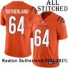 Orange Embroidered Keaton Sutherland Cincinnati Bengals #64 Stitched Jersey