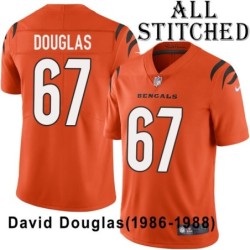 Orange Embroidered David Douglas Cincinnati Bengals #67 Stitched Jersey