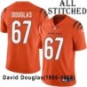Orange Embroidered David Douglas Cincinnati Bengals #67 Stitched Jersey