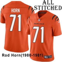 Orange Embroidered Rod Horn Cincinnati Bengals #71 Stitched Jersey