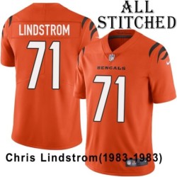 Orange Embroidered Chris Lindstrom Cincinnati Bengals #71 Stitched Jersey