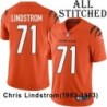 Orange Embroidered Chris Lindstrom Cincinnati Bengals #71 Stitched Jersey